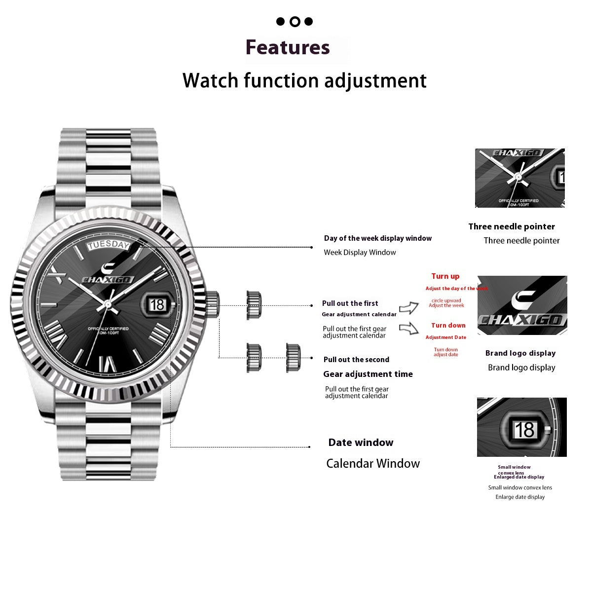 Montre Homme Acier Grand Cadran Quartz – Bracelet Fashion Luxe