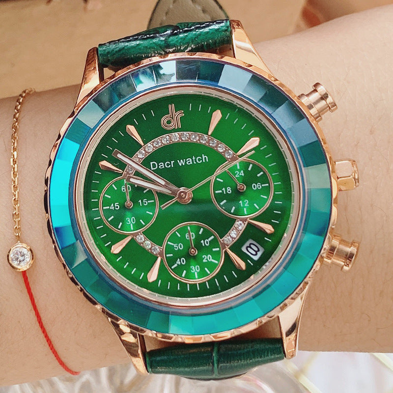 Montre Homme Cadran Miroir Réfraction – Six Aiguilles Design Premium