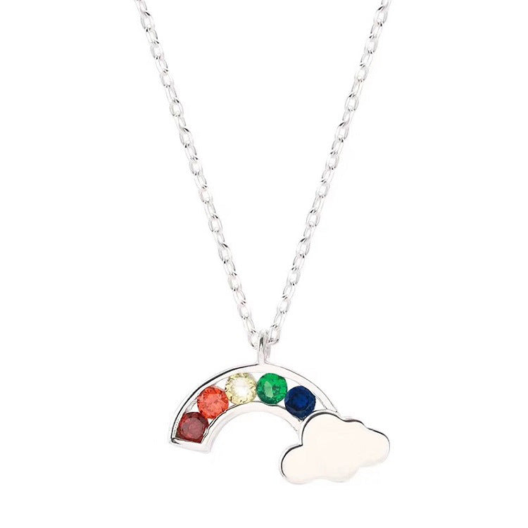 Sterling Silver Necklace Cloud Color Necklace