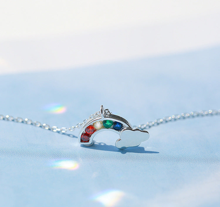 Sterling Silver Necklace Cloud Color Necklace