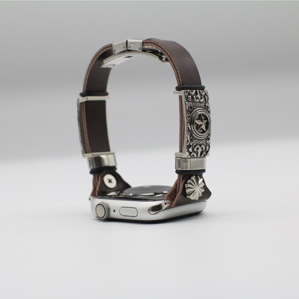 Armbanduhr aus geprägtem Leder im Retro-Stil – Vintage DIY Ersatz – universelles Armband