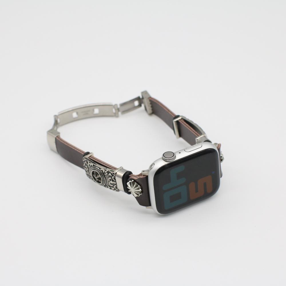 Bracelet Montre Cuir Embossé Rétro – Remplacement DIY Vintage – Bracelet Montre Universel