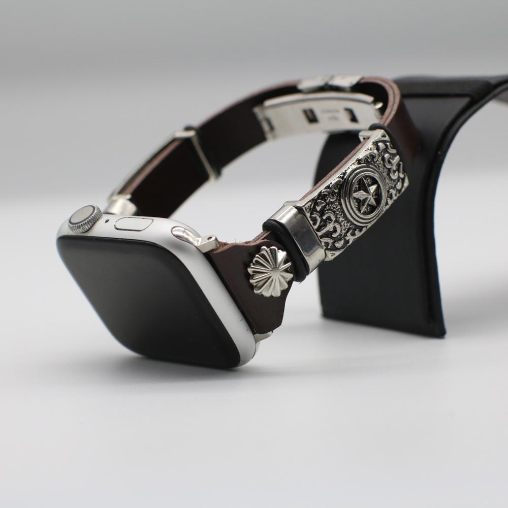 Bracelet Montre Cuir Embossé Rétro – Remplacement DIY Vintage – Bracelet Montre Universel