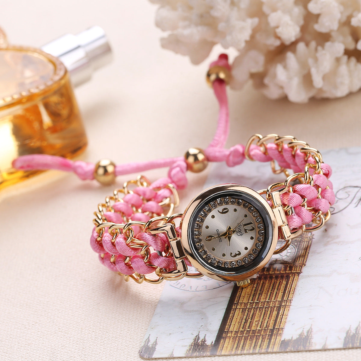 Montre Femme Bracelet Tressé – Quartz Analogique Style Casual Chic