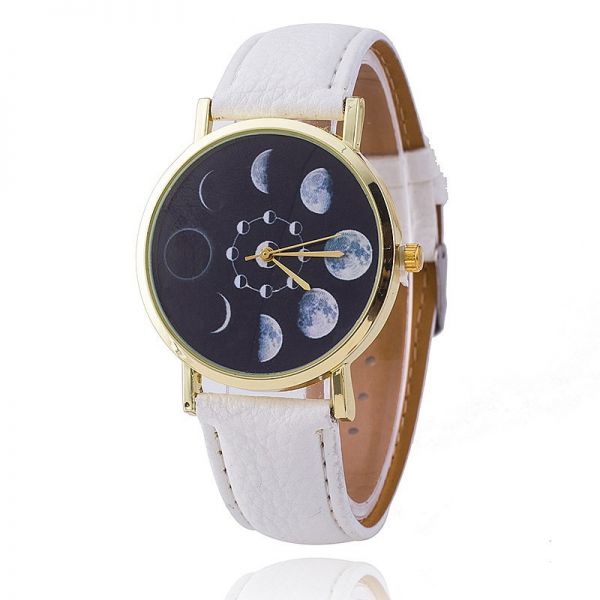 Montre Cadran Lune – Montre Quartz Femme Design Céleste