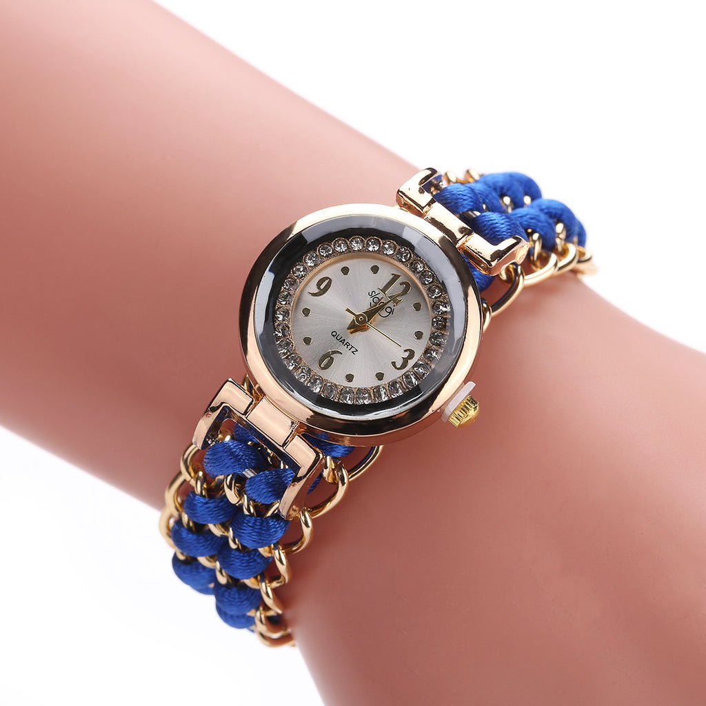 Montre Femme Bracelet Tressé – Quartz Analogique Style Casual Chic