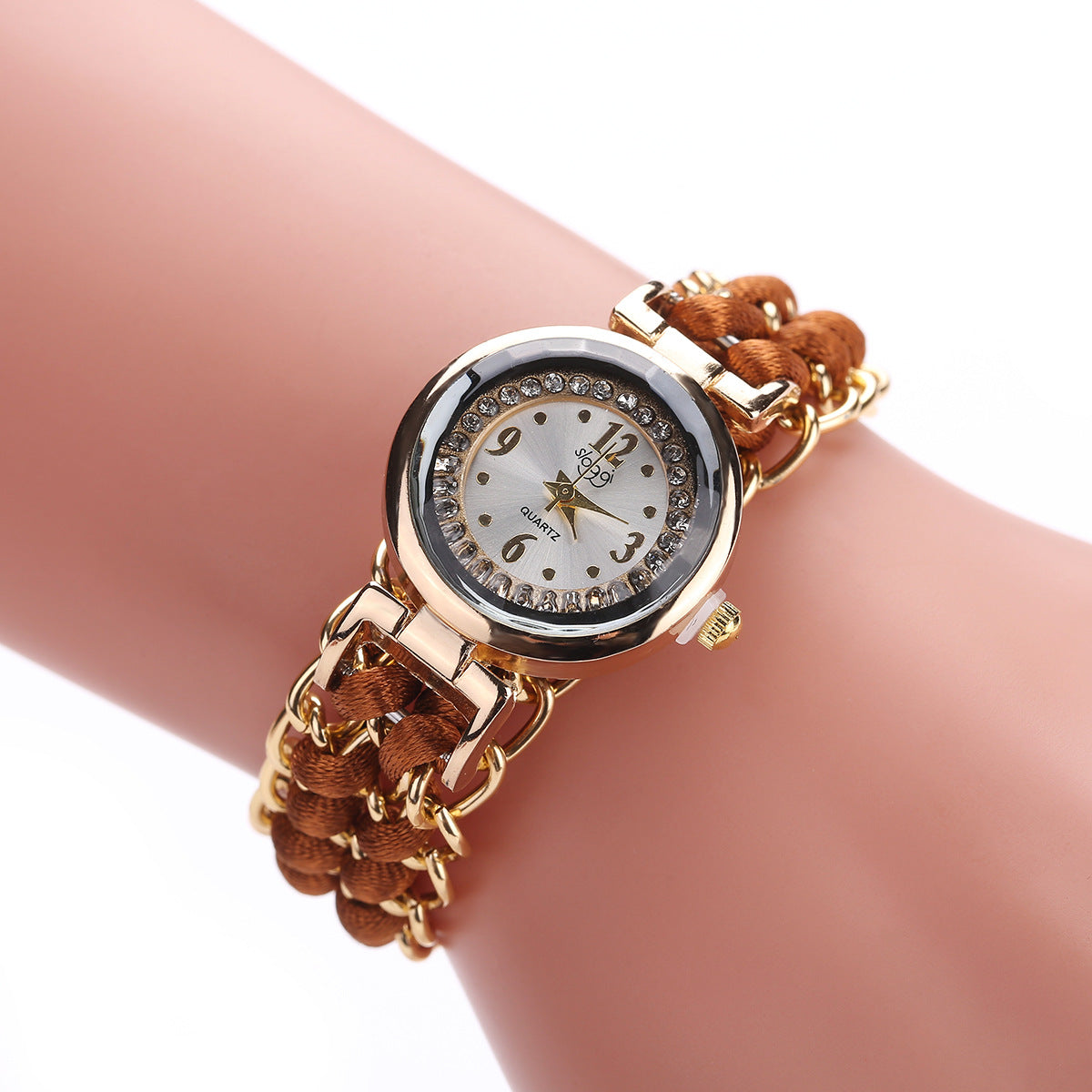 Montre Femme Bracelet Tressé – Quartz Analogique Style Casual Chic