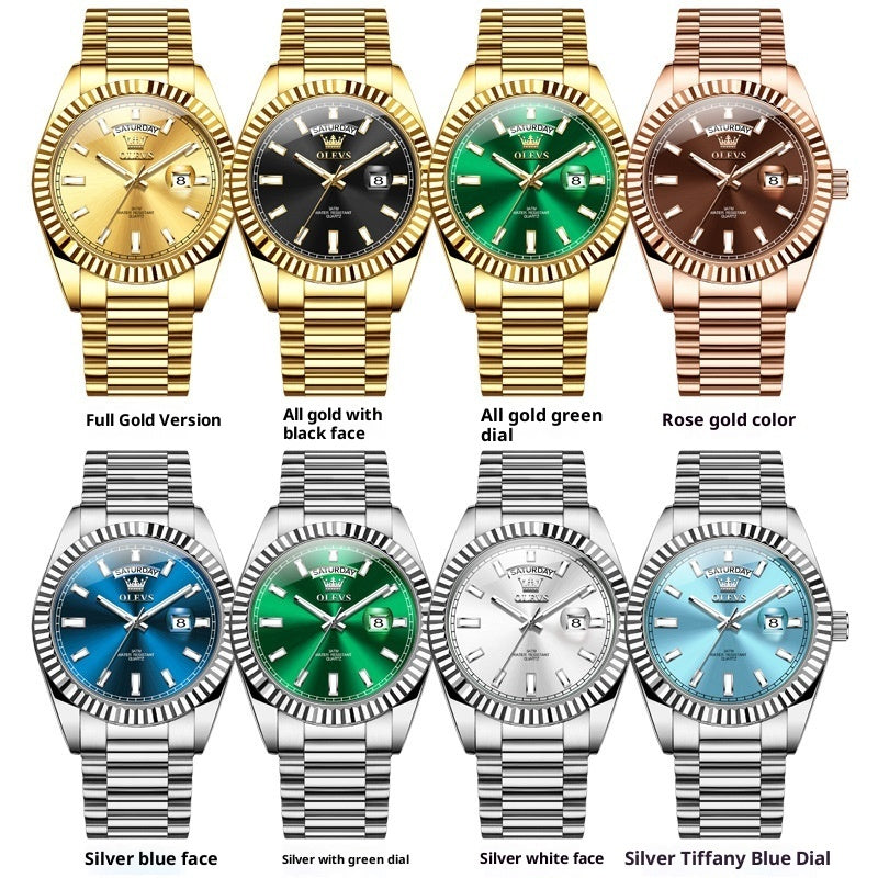 Montre homme lumineuse étanche Business – Bracelet acier élégant