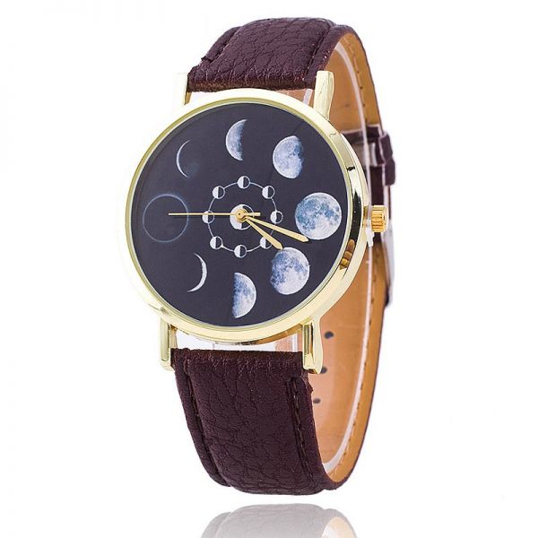 Montre Cadran Lune – Montre Quartz Femme Design Céleste