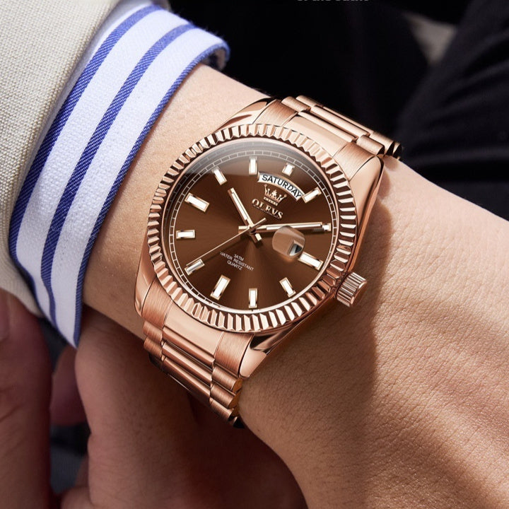 Montre Homme Lumineux Waterproof Business – Bracelet Acier Élégant