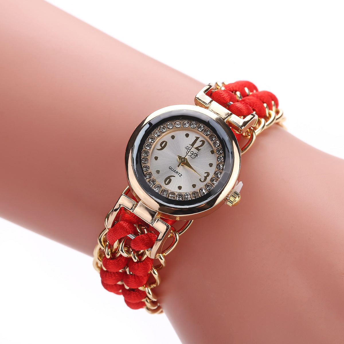 Montre Femme Bracelet Tressé – Quartz Analogique Style Casual Chic