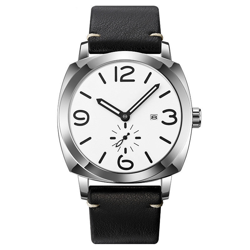Herrenuhr mit großem, minimalistischem Zifferblatt – Quarzuhr, modisch, trendig