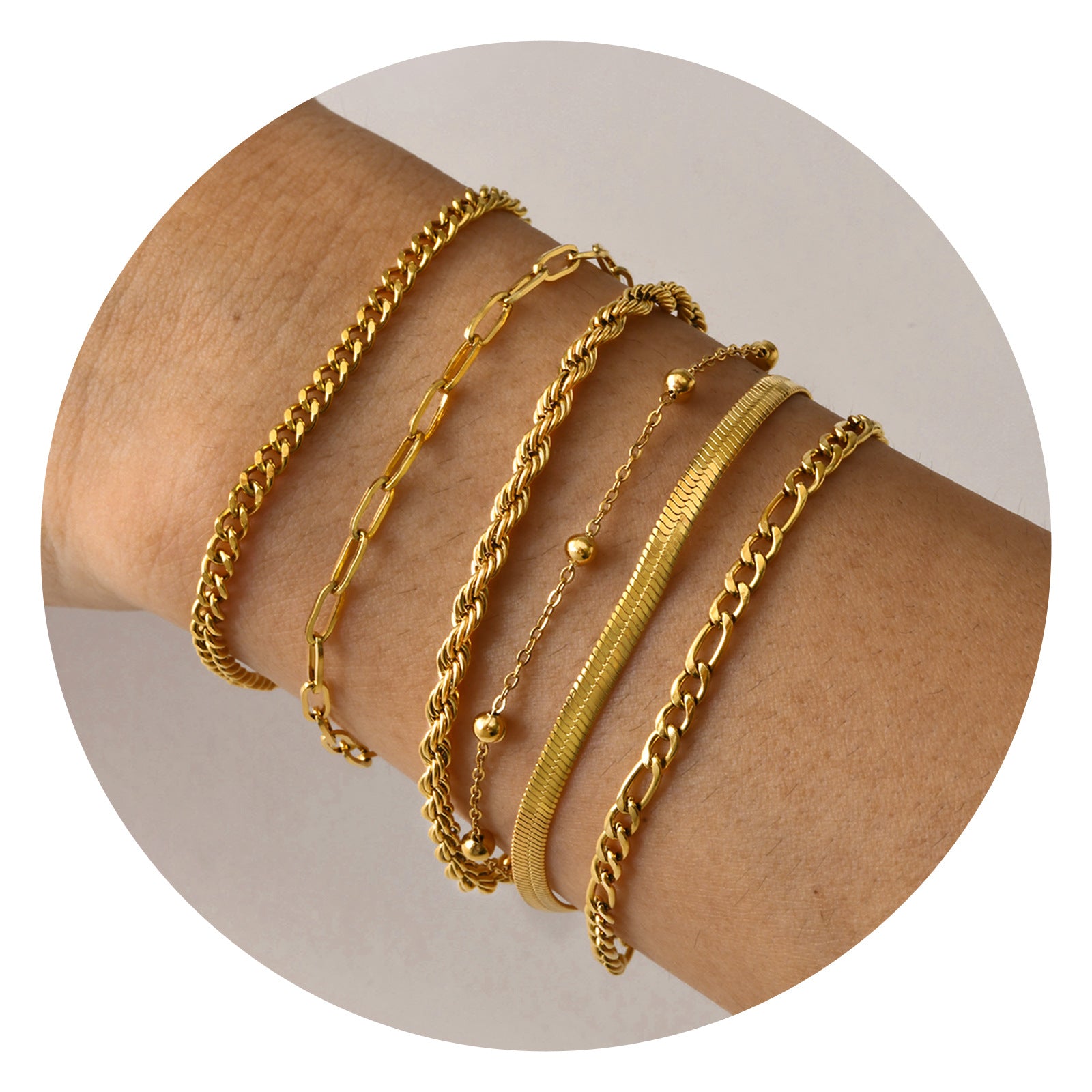 Stainless Steel Bracelet For Women Instagram-style Gold Color