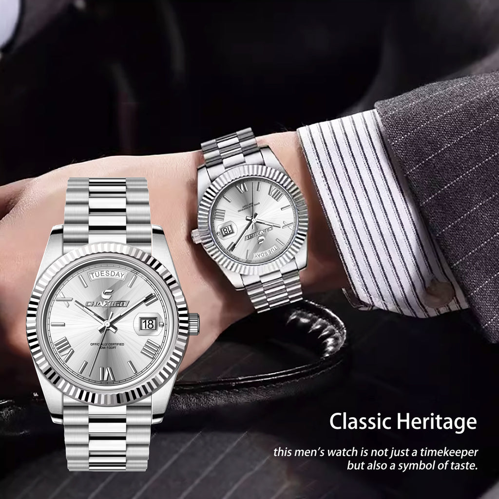 Montre Homme Acier Grand Cadran Quartz – Bracelet Fashion Luxe