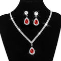 Parure de Bijoux de Mariée Cristal Argent - Collier Boucles d'Oreilles Bague - Bijoux de Mariage Femme
