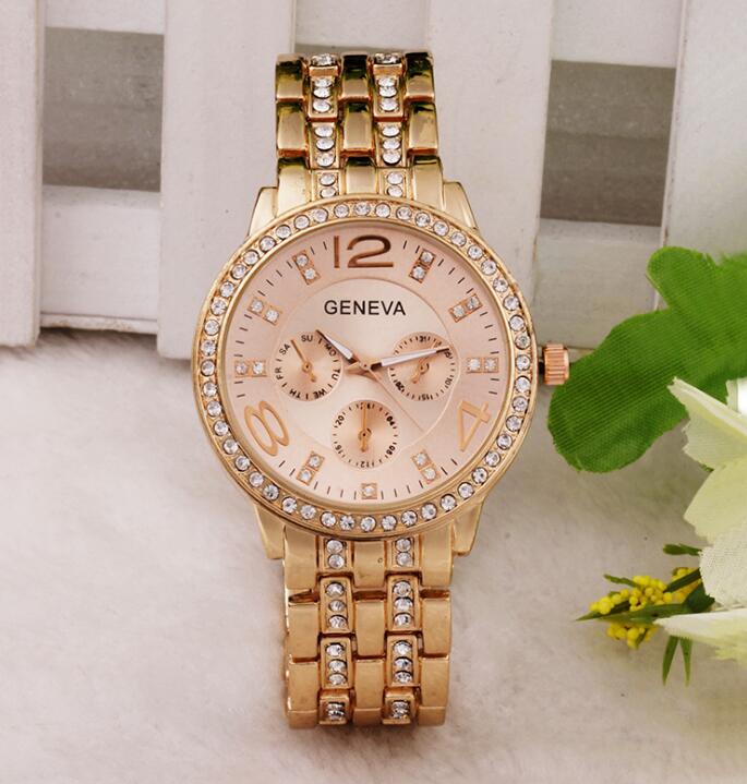 Montre Femme Strass Raffinée – Quartz Cristal Bracelet Luxe