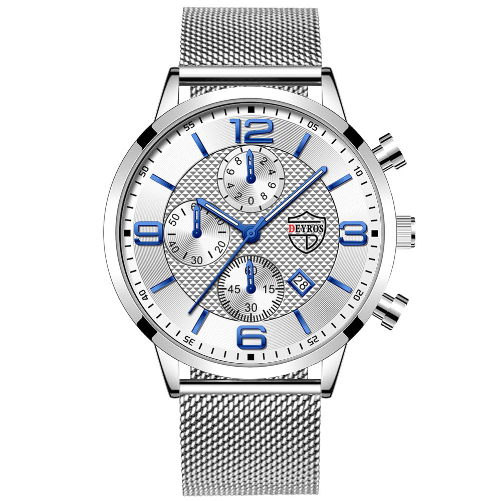 Montre Homme Quartz Acier Inoxydable – Cadran Lumineux Waterproof Business