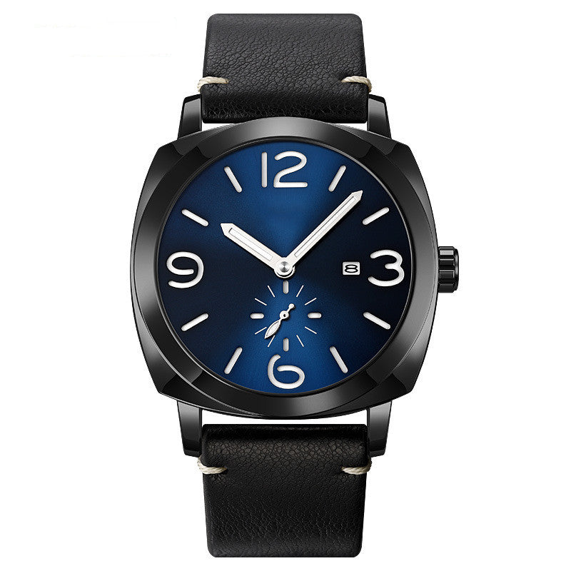 Herrenuhr mit großem, minimalistischem Zifferblatt – Quarzuhr, modisch, trendig