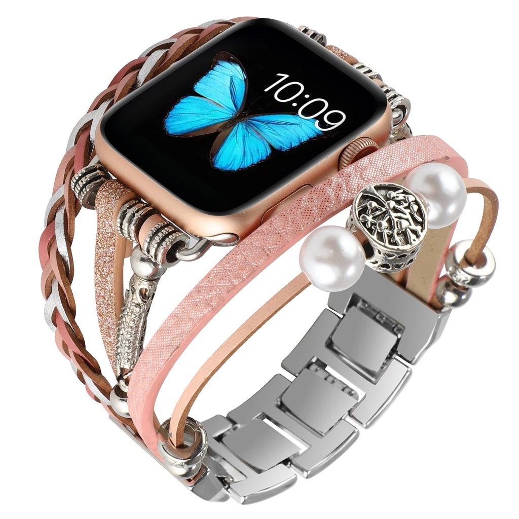 Bracelet Montre Cuir Vintage Métal – Bracelet Smartwatch Universel