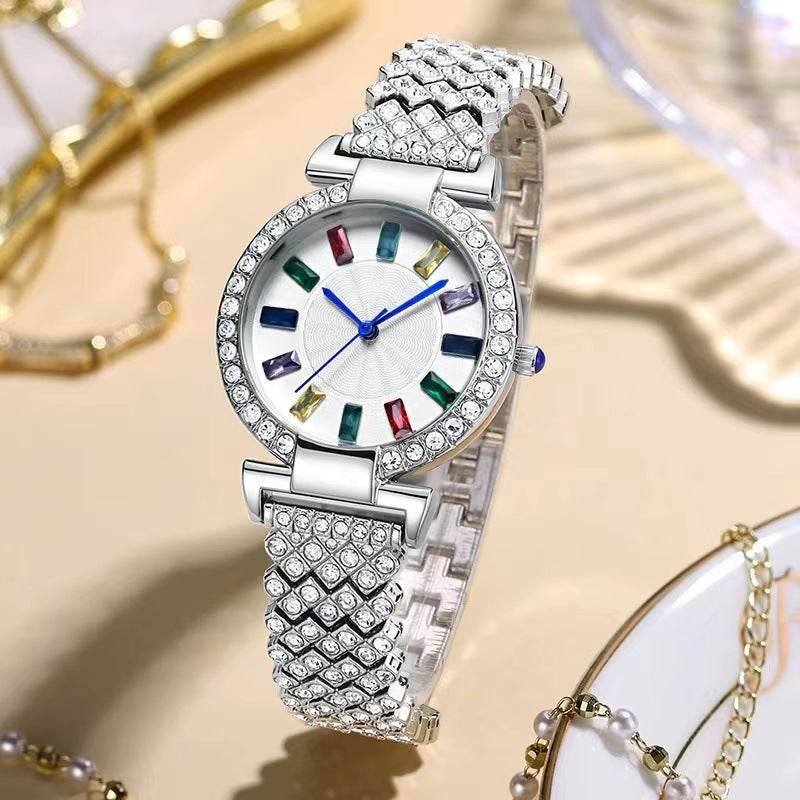 Montre Bracelet Femme Full Diamant – Quartz Fashion Polyvalent Luxe