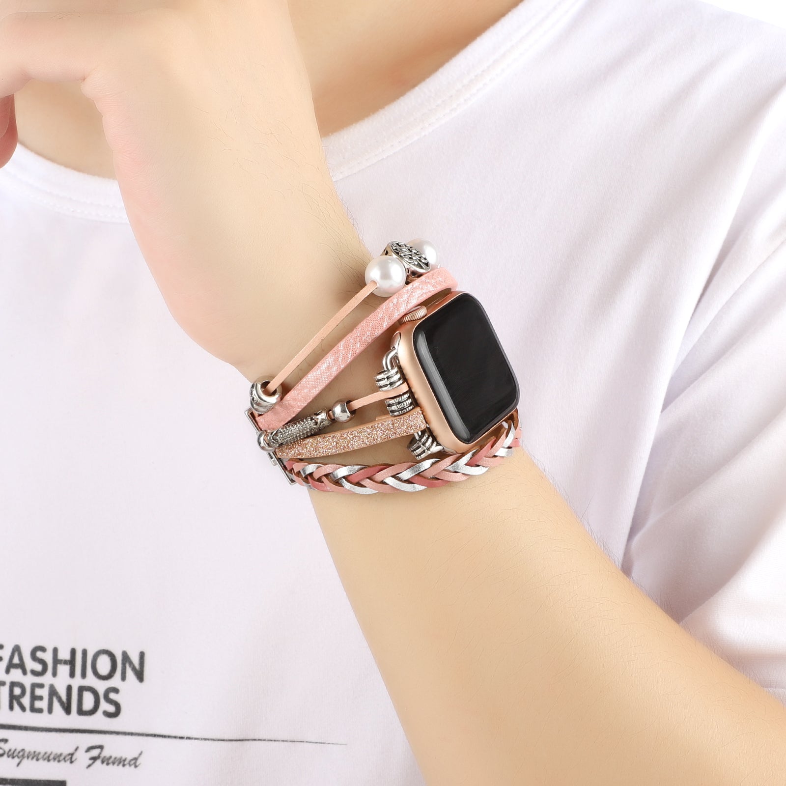 Bracelet Montre Cuir Vintage Métal – Bracelet Smartwatch Universel