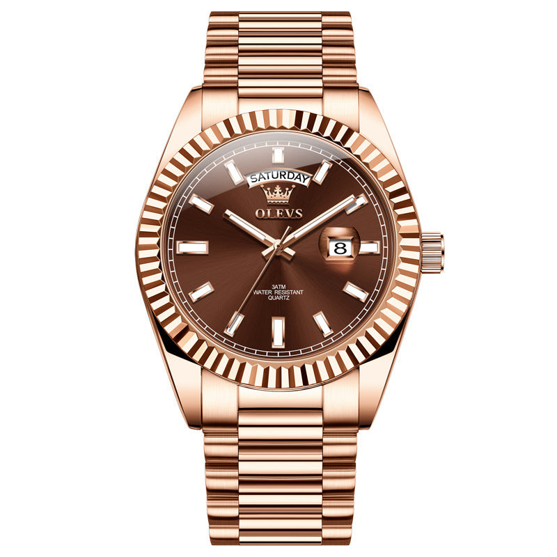 Montre Homme Lumineux Waterproof Business – Bracelet Acier Élégant