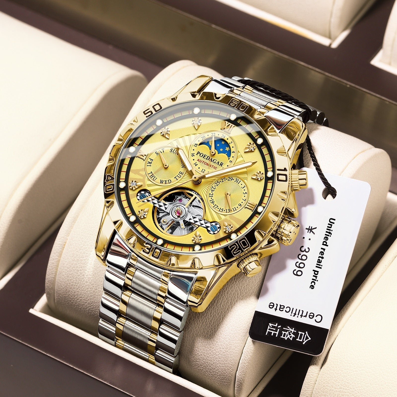 ntre Homme Mécanique Waterproof Luxe – Multifonction Acier
