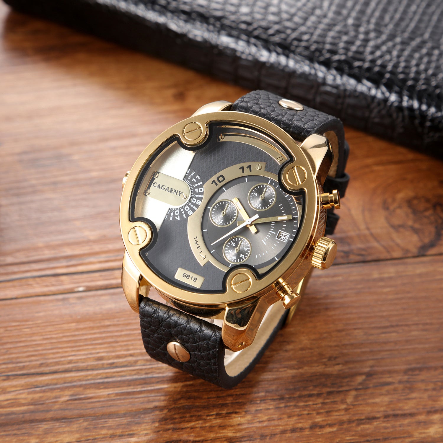 Montre Homme Grand Cadran Quartz Calendrier – Bracelet Cuir Rétro