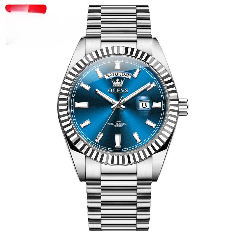 Montre Homme Lumineux Waterproof Business – Bracelet Acier Élégant