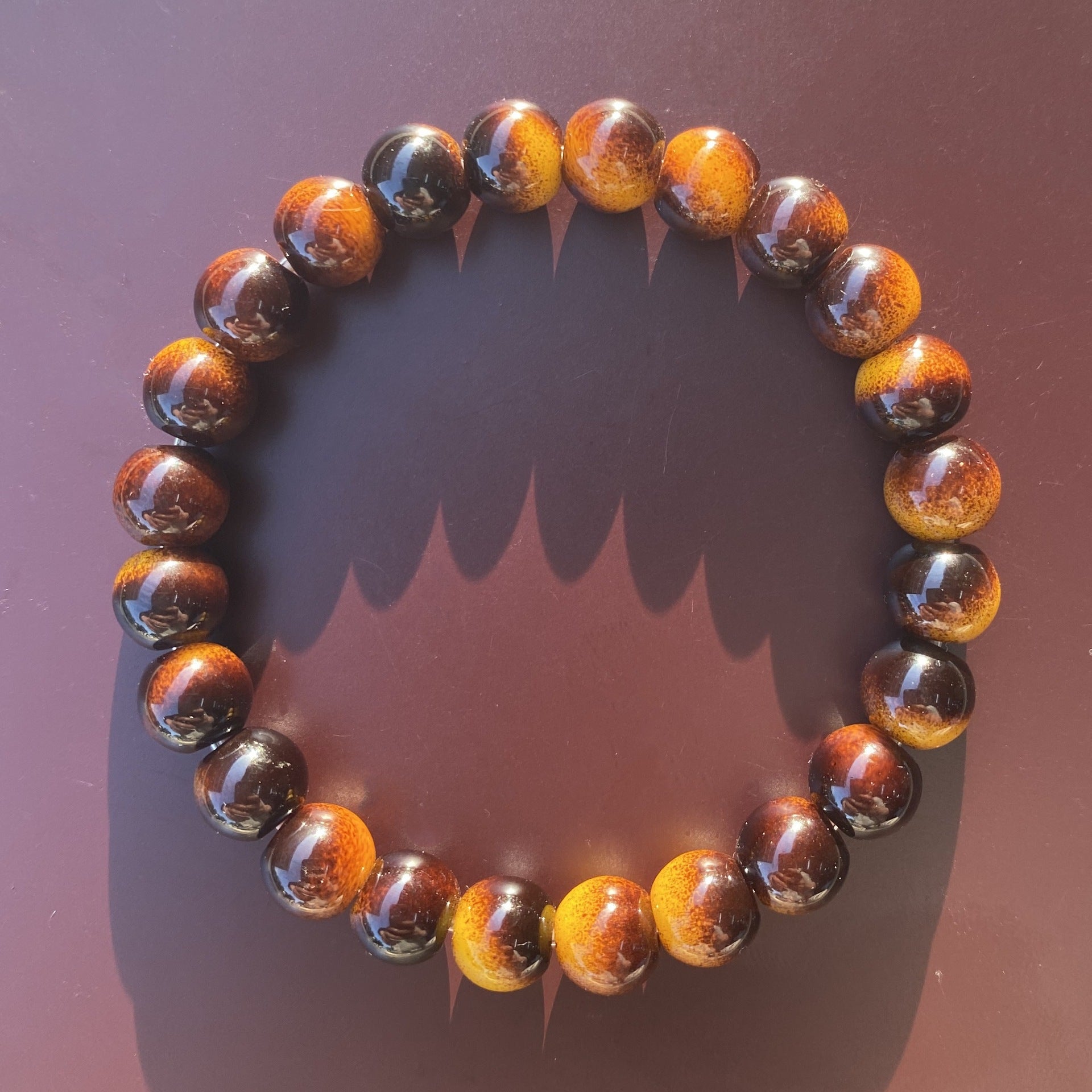 Handmade Tigers Eye Beaded Bracelet