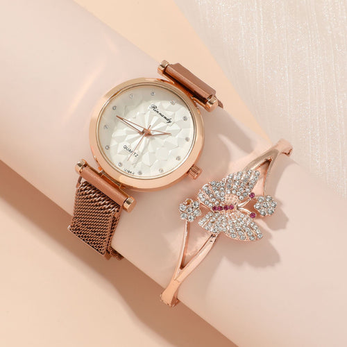 Coffret Montre Femme 5 Pièces – Quartz Élégant Cadeau Bijoux