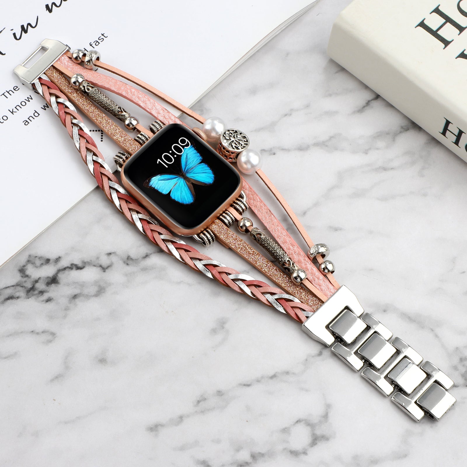 Bracelet Montre Cuir Vintage Métal – Bracelet Smartwatch Universel