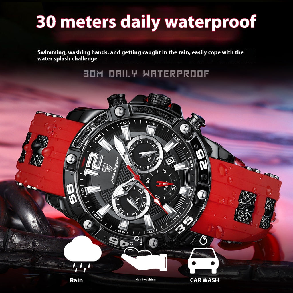 Montre Homme Quartz Bracelet Silicone – Multifonction Fashion