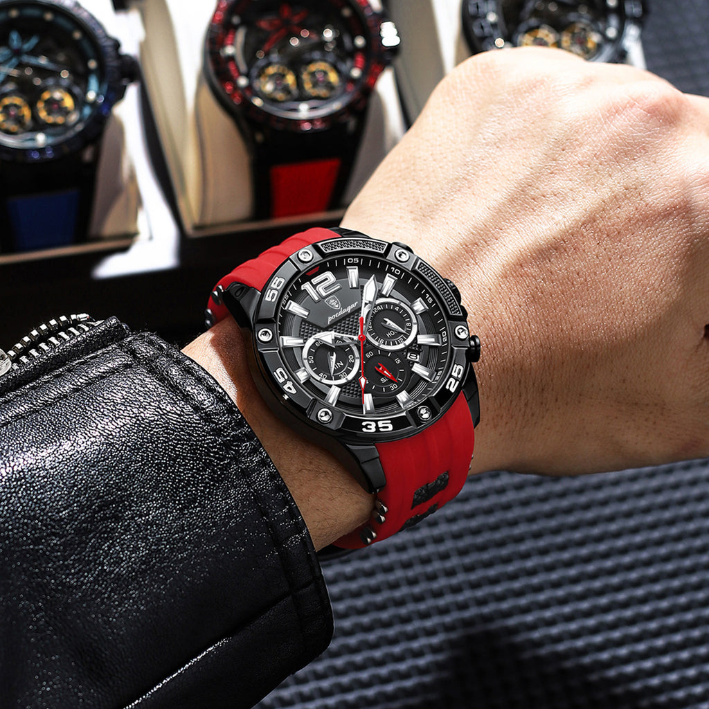 Montre Homme Quartz Bracelet Silicone – Multifonction Fashion